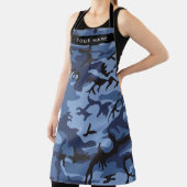 ネイビーブルーカモフラージュあなたの名前をパーソナライズ エプロン (インサイチュ)