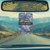 ネイビーブルーカモフラージュあなたの名前をパーソナライズ カーエアーフレッシュナー