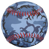 ネイビーブルーカモフラージュあなたの名前をパーソナライズ ソフトボール (正面)