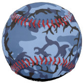 ネイビーブルーカモフラージュあなたの名前をパーソナライズ ソフトボール (裏面)