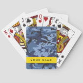 ネイビーブルーカモフラージュあなたの名前をパーソナライズ トランプ (裏面)