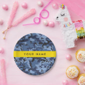 ネイビーブルーカモフラージュあなたの名前をパーソナライズ ペーパープレート (パーティー)