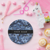 ネイビーブルーカモフラージュあなたの名前をパーソナライズ ペーパープレート (パーティー)