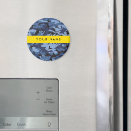 ネイビーブルーカモフラージュあなたの名前をパーソナライズ マグネット