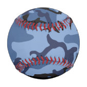 ネイビーブルーカモフラージュあなたの名前をパーソナライズ 野球ボール (裏面)