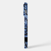 ネイビーブルーカモフラージュあなたの名前をパーソナライズ iPhoneケース (左側面)