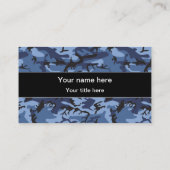 ネイビーブルーカモフラージュ、軍隊パターン、陸軍 名刺 (裏面)