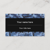 ネイビーブルーカモフラージュ、軍隊パターン、陸軍 名刺 (裏面)