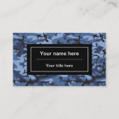 ネイビーブルーカモフラージュ、軍隊パターン、陸軍 名刺 (裏面)