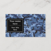 ネイビーブルーカモフラージュ、軍隊パターン、陸軍 名刺 (裏面)