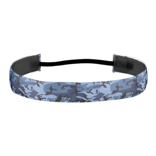 ネイビーブルーカモフラージュ、軍隊、陸軍 アスレチックヘッドバンド (正面)