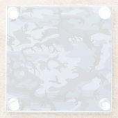 ネイビーブルーカモフラージュ、軍隊、陸軍 ガラスコースター (裏面)