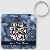 ネイビーブルーカモフラージュ、軍隊、陸軍 キーホルダー (裏面)