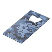 ネイビーブルーカモフラージュ、軍隊、陸軍 クレジットカード栓抜き (正面アングル)