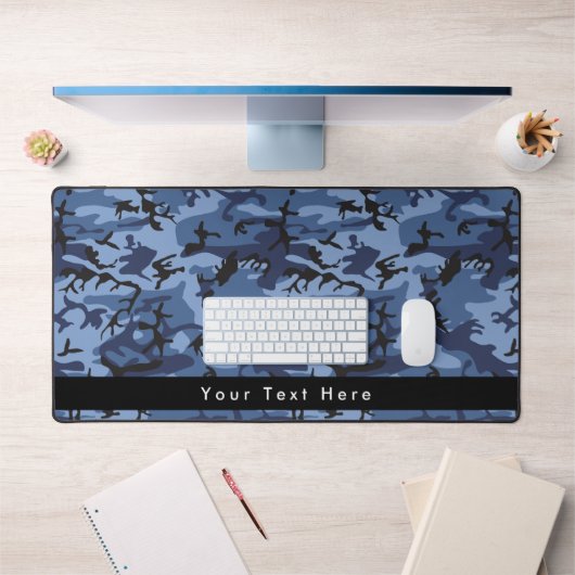 ネイビーブルーカモフラージュ、軍隊、陸軍 デスクマット (オフィス1)