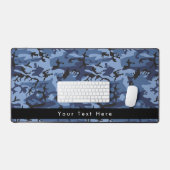 ネイビーブルーカモフラージュ、軍隊、陸軍 デスクマット (キーボード&マウス)