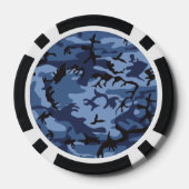 ネイビーブルーカモフラージュ、軍隊、陸軍 ポーカーチップ (裏面)