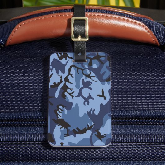 ネイビーブルーカモフラージュ、軍隊、陸軍 ラゲッジタグ (正面インサイチュ2)