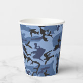 ネイビーブルーカモフラージュ、軍隊、陸軍 紙コップ (裏面)