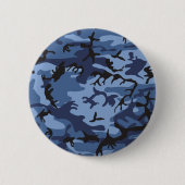 ネイビーブルーカモフラージュ、軍隊、陸軍 缶バッジ (正面)