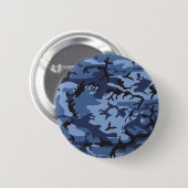 ネイビーブルーカモフラージュ、軍隊、陸軍 缶バッジ (正面&裏面)