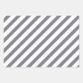 ネイビーブルーカラーストライプヴィンテージかわいい ラッピングペーパーシート (正面2)