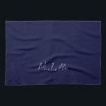 ネイビーブルーカラーモダンプレーン独自の名前書 キッチンタオル<br><div class="desc">この商品はとても良くて、デザインの簡単が大好きカスタマイズでした。そのデザインはシンプル非常にだったので、私が作る時はとても嬉しい。</div>