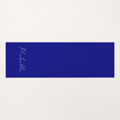 ネイビーブルーカラーモダンプレーン独自の名前書 ヨガマット (裏面(横))