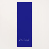 ネイビーブルーカラーモダンプレーン独自の名前書 ヨガマット (裏面)