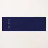 ネイビーブルーカラーモダンプレーン独自の名前書 ヨガマット (正面(横))