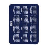 ネイビーブルーカレンダー2023小型可撓磁石 マグネット (縦)