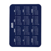 ネイビーブルーカレンダー2025小型柔軟な磁石 マグネット (縦)