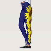 ネイビーブルーカンザス州フラワーヒマワリレギンス レギンス (左)