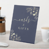 ネイビーブルーカードとギフト結婚のサイン 台座サイン (インサイチュ)