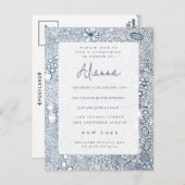 ネイビーブルーガーデンチャーチコミューンの確認 ポストカード (正面/裏面)