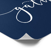 ネイビーブルーキッチンダイニングルームの看板を集める ポスター (角)