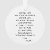 ネイビーブルーキャップ卒業アクリルオーナメントデュスチン_2 オーナメント (裏面)