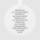 ネイビーブルーキャップ卒業アクリルオーナメント オーナメント (裏面)