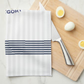 ネイビーブルーキャプテン航海のボートいかり キッチンタオル (四つ折り)