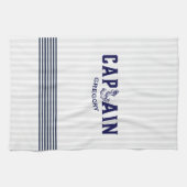 ネイビーブルーキャプテン航海のボートいかり キッチンタオル (横)