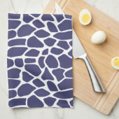 ネイビーブルーキリン模様 キッチンタオル (四つ折り)