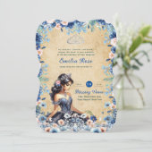 ネイビーブルーキンセアニェラドレスフローラバラ 招待状 (スタンド正面)