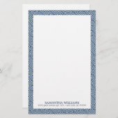 ネイビーブルーギリシャ鍵パターン 便箋 (正面/裏面)