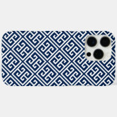 ネイビーブルーギリシャ鍵パターン Case-Mate iPhoneケース (裏面 (横))