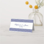 ネイビーブルーギリシャ鍵メイ縁どンダー#1A プレイスカード (正面)