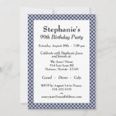 ネイビーブルーギンガムがパターンをチェックしてすべての行事 招待状 (正面)