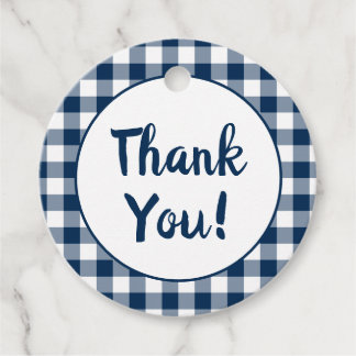 ネイビーブルーギンガムサンキュー フェイバータグ