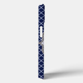 ネイビーブルークォーターフォイルラティモノグラムIPADケース Case-Mate iPhoneケース (裏面 / 右)