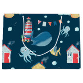 ネイビーブルークジラ ラージペーパーバッグ (正面)