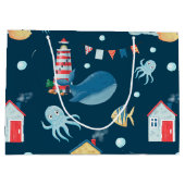 ネイビーブルークジラ ラージペーパーバッグ (裏面)